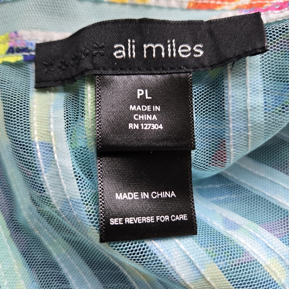 Ali Miles Size PL Sheer Mesh Front Zip Jacket Abstract Multi Color Design - Picture 8 of 12